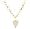Miss Mimi Sharp Pave Heart on Oval Link Chain - Gold/Silver