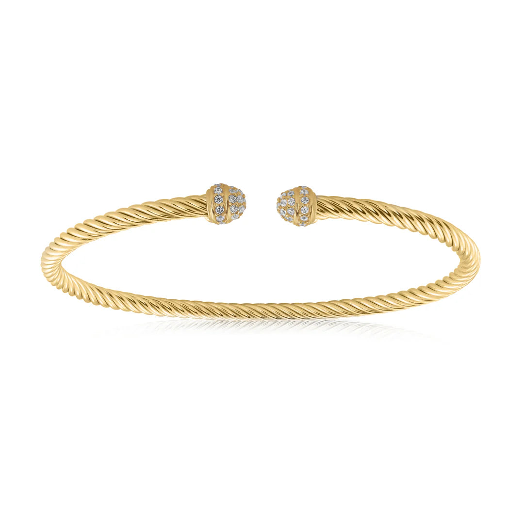 Miss Mimi Pave Mini Twist Bangle with CZ edges