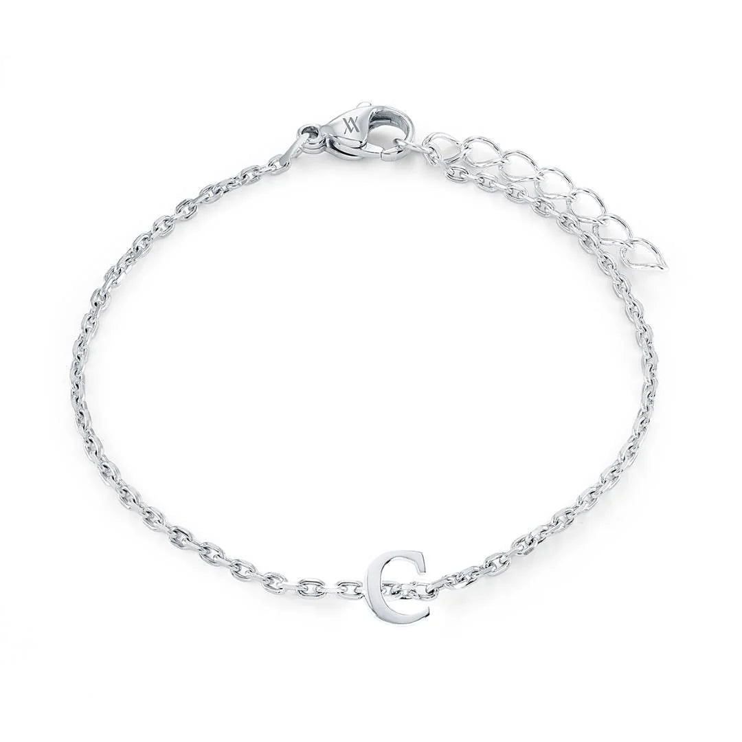 Veloria Stainless Steel  Initial Bracelet