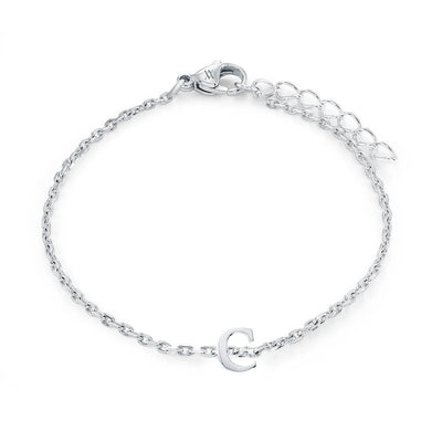 Veloria Stainless Steel  Initial Bracelet