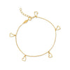 10kt Yellow gold Dangle Heart Charm Bracelet