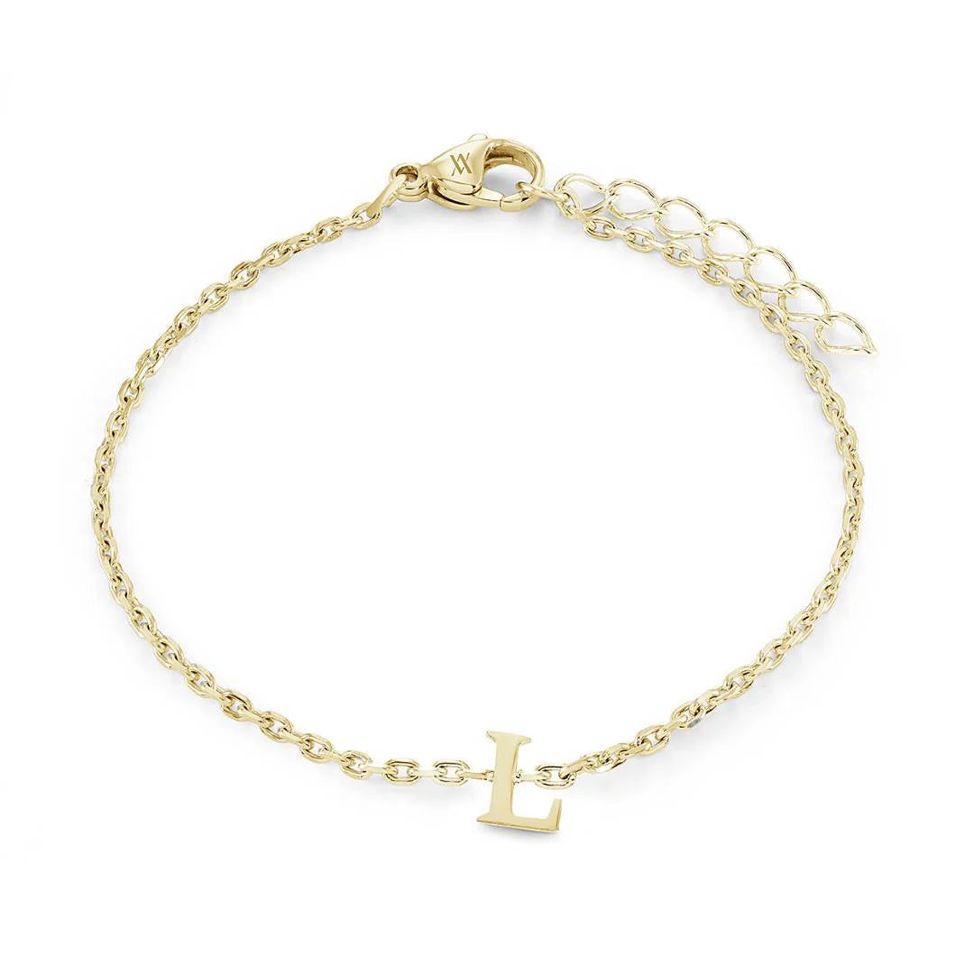 Veloria Stainless Steel  Initial Bracelet