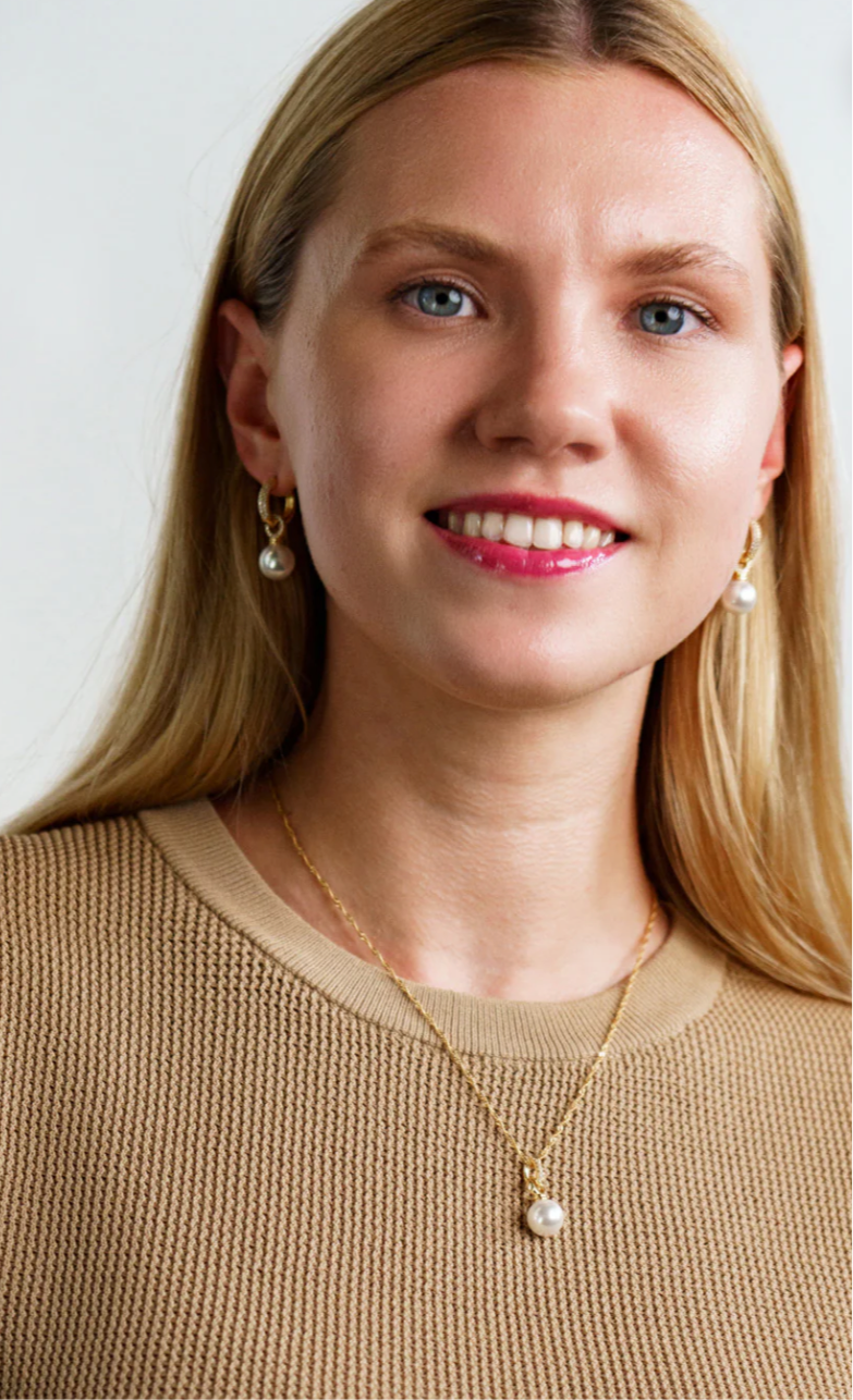 Georgini DUO Hoop Pearl Earrings