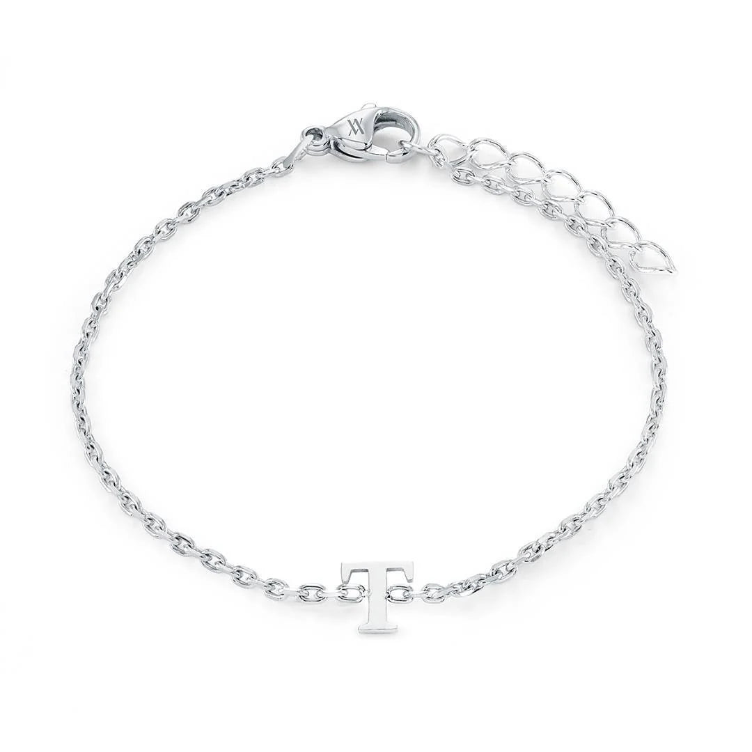 Veloria Stainless Steel  Initial Bracelet