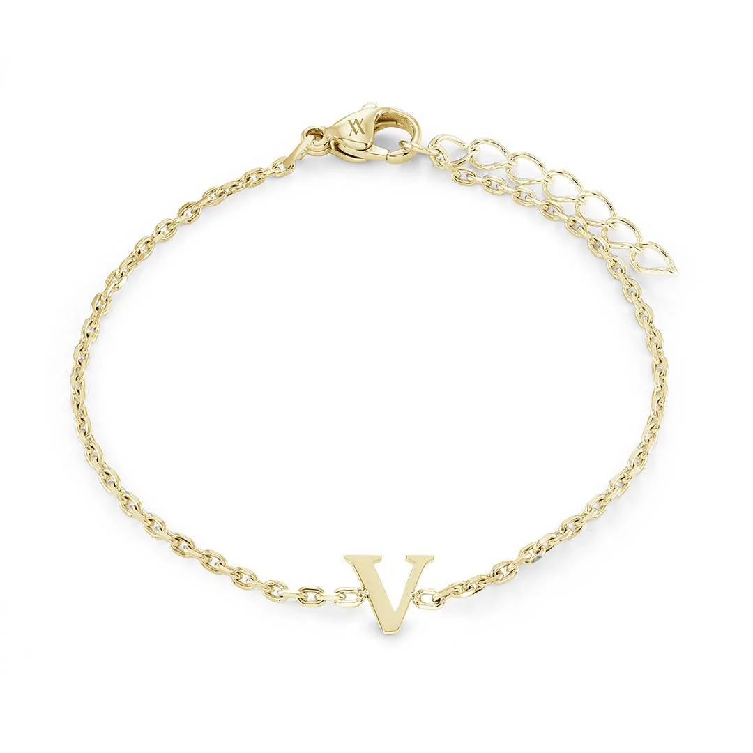 Veloria Stainless Steel  Initial Bracelet