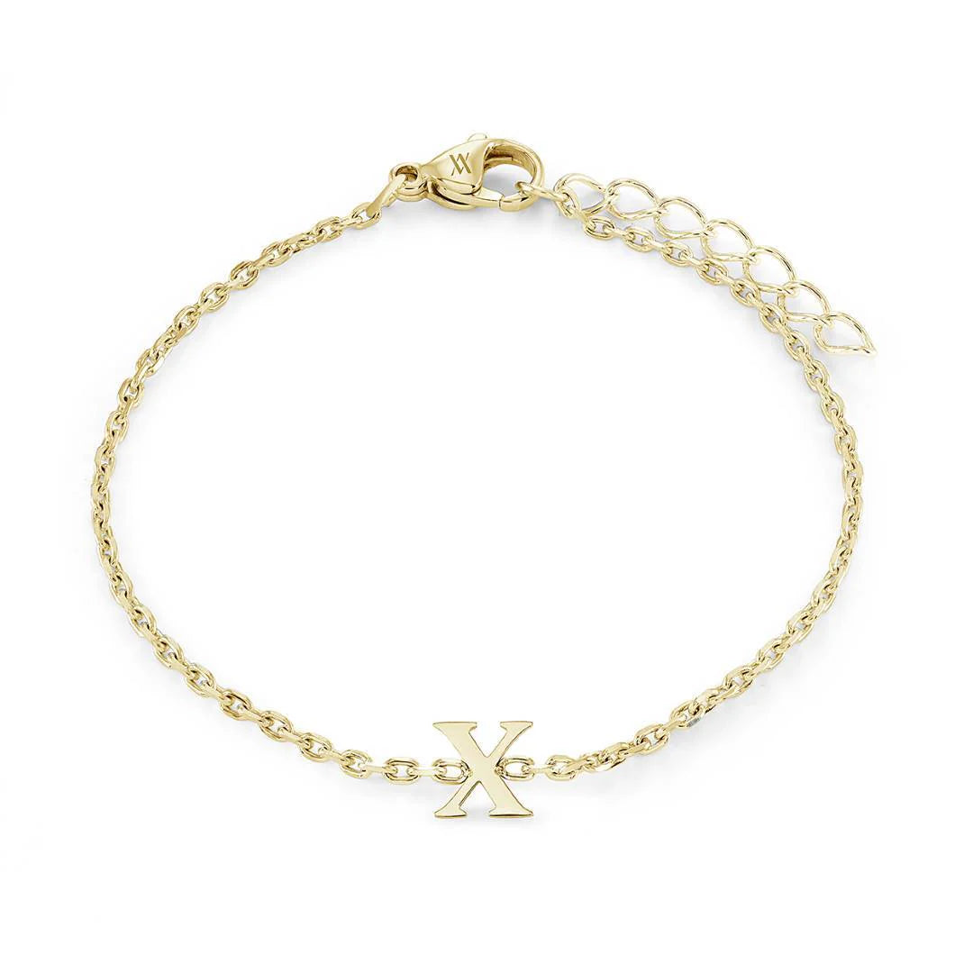 Veloria Stainless Steel  Initial Bracelet