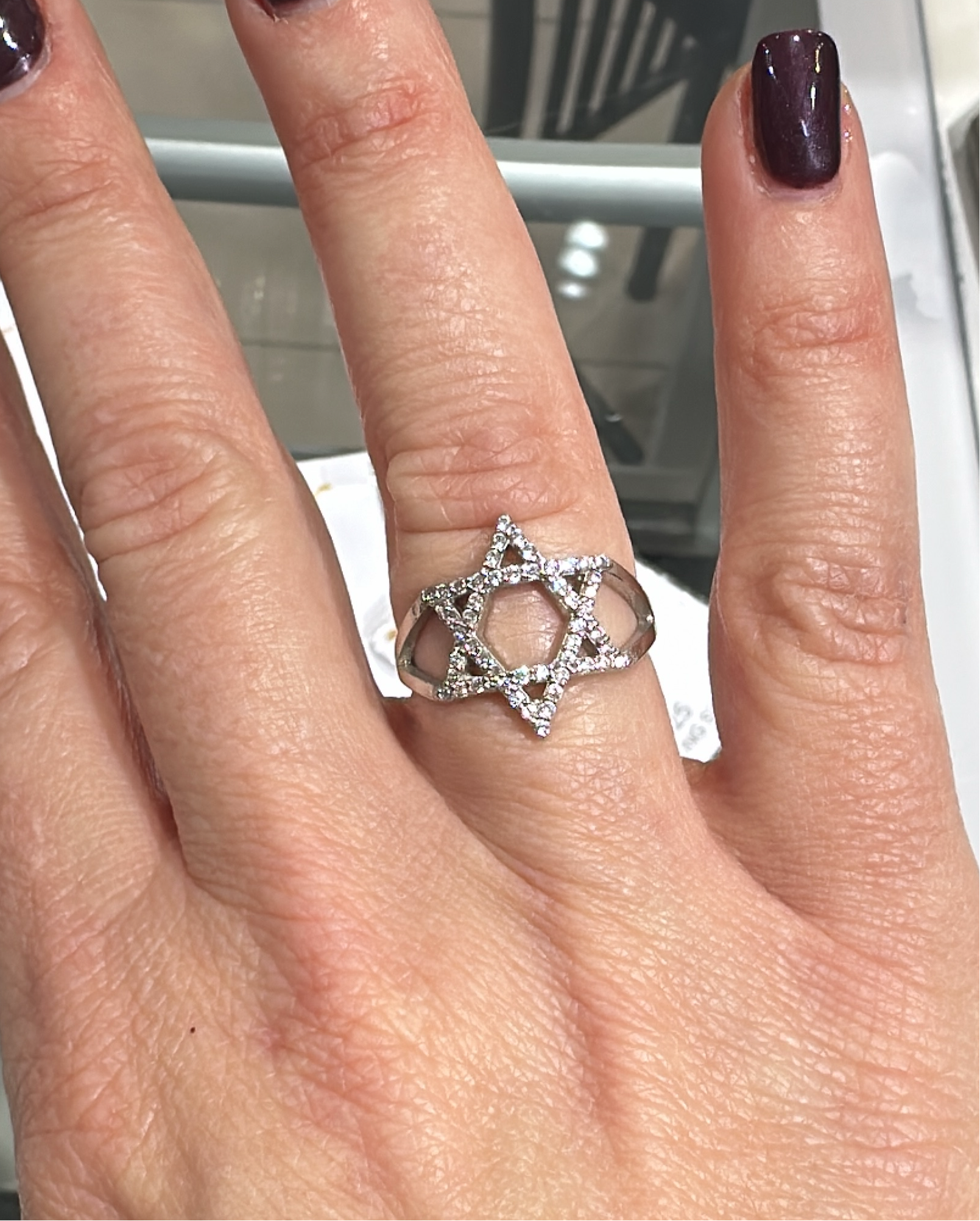 CZ Star of David Ring