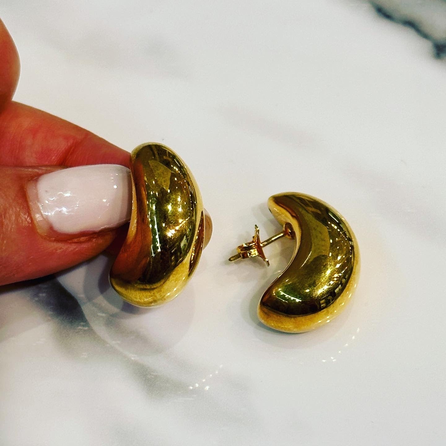 Chunky Moondrop Stud Earrings