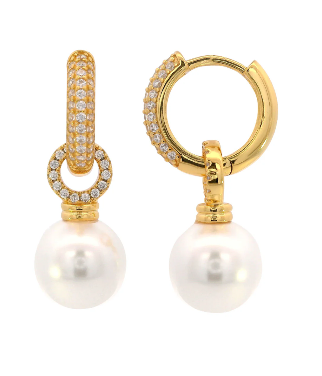 Georgini DUO Hoop Pearl Earrings