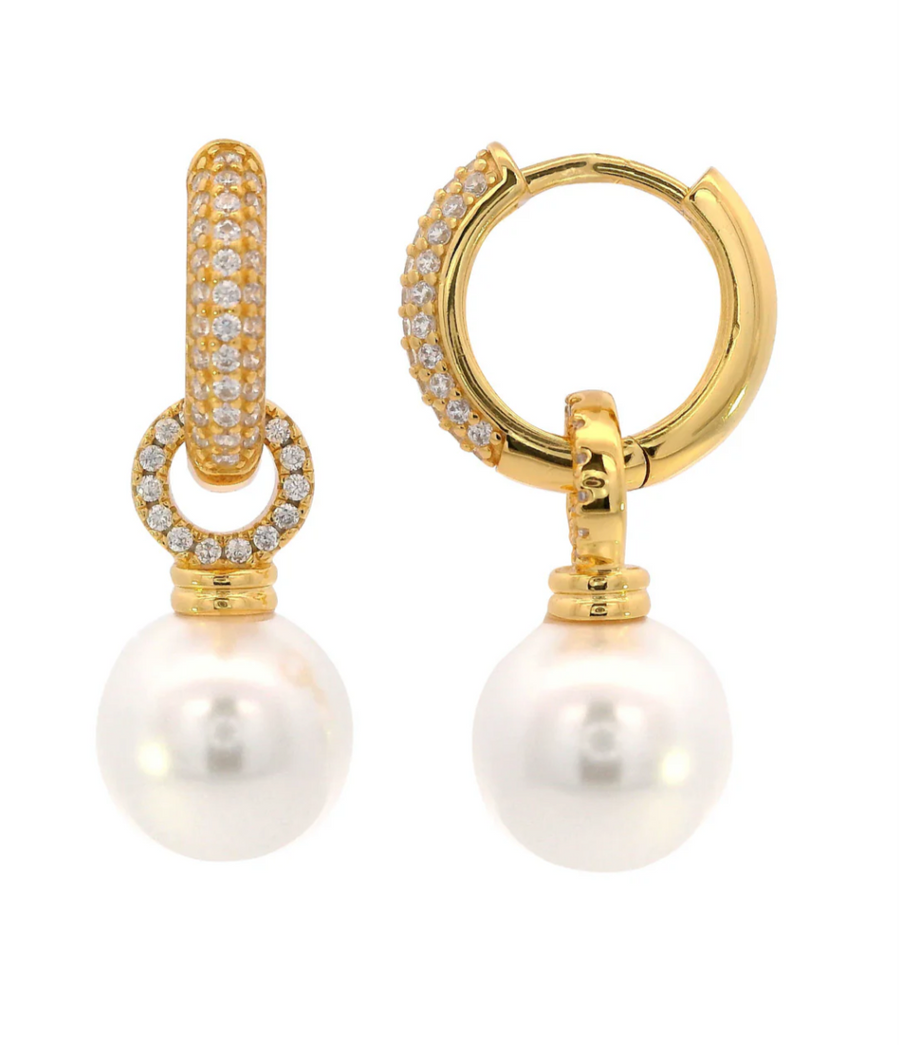 Georgini DUO Hoop Pearl Earrings