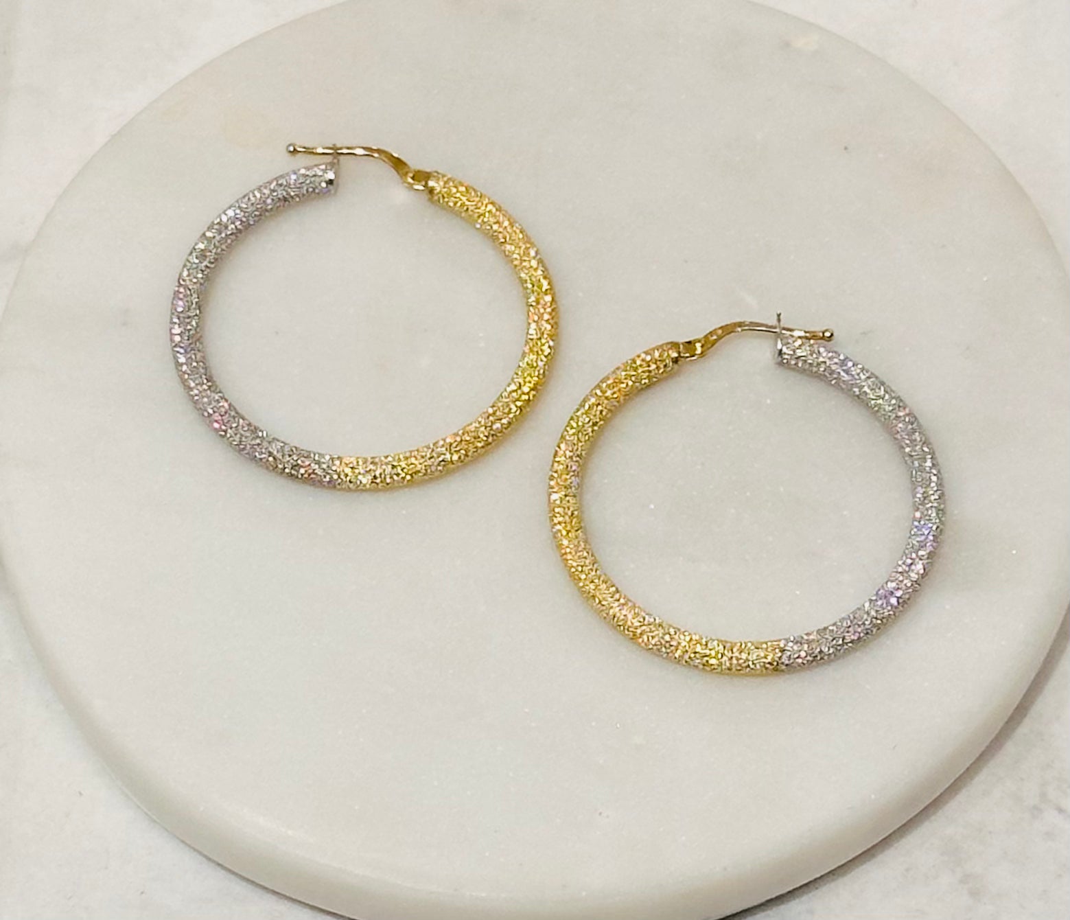 10kt gold Large Shimmer Hoop
