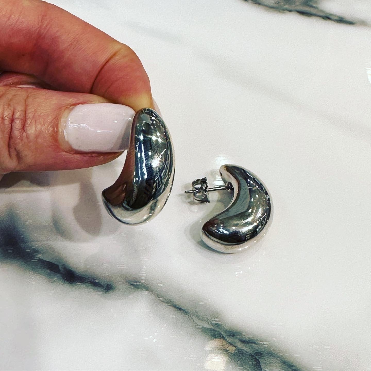 Chunky Moondrop Stud Earrings