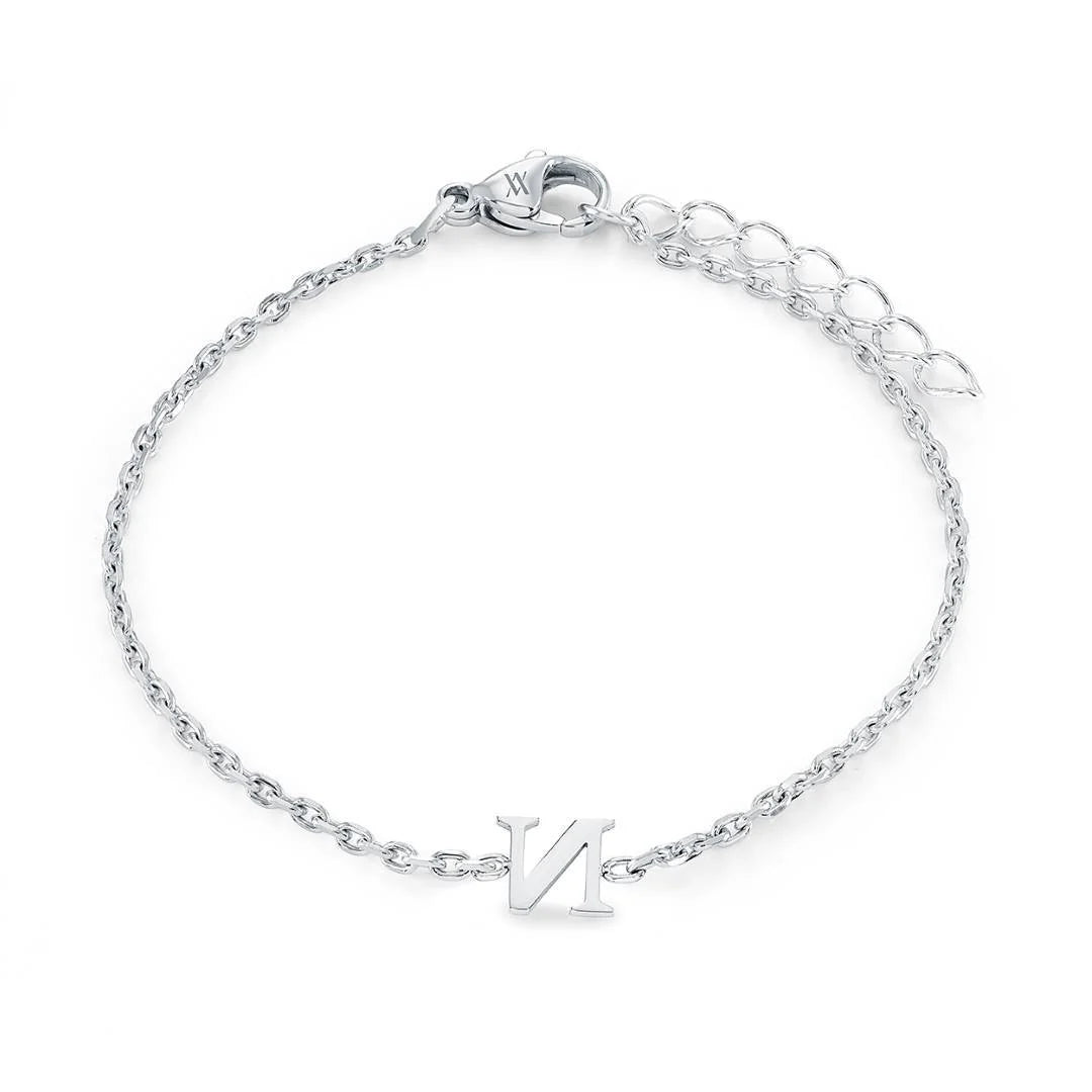 Veloria Stainless Steel  Initial Bracelet