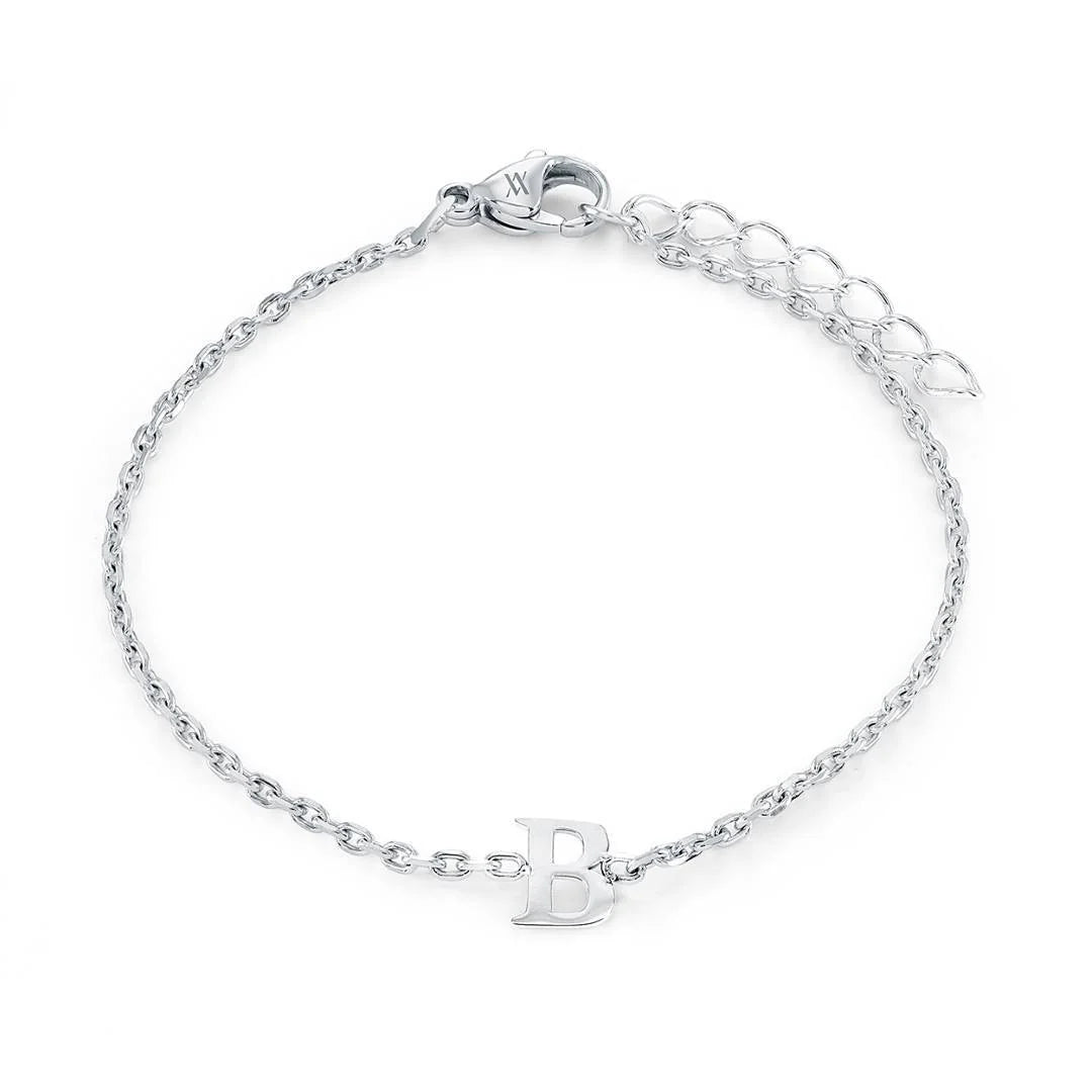 Veloria Stainless Steel  Initial Bracelet