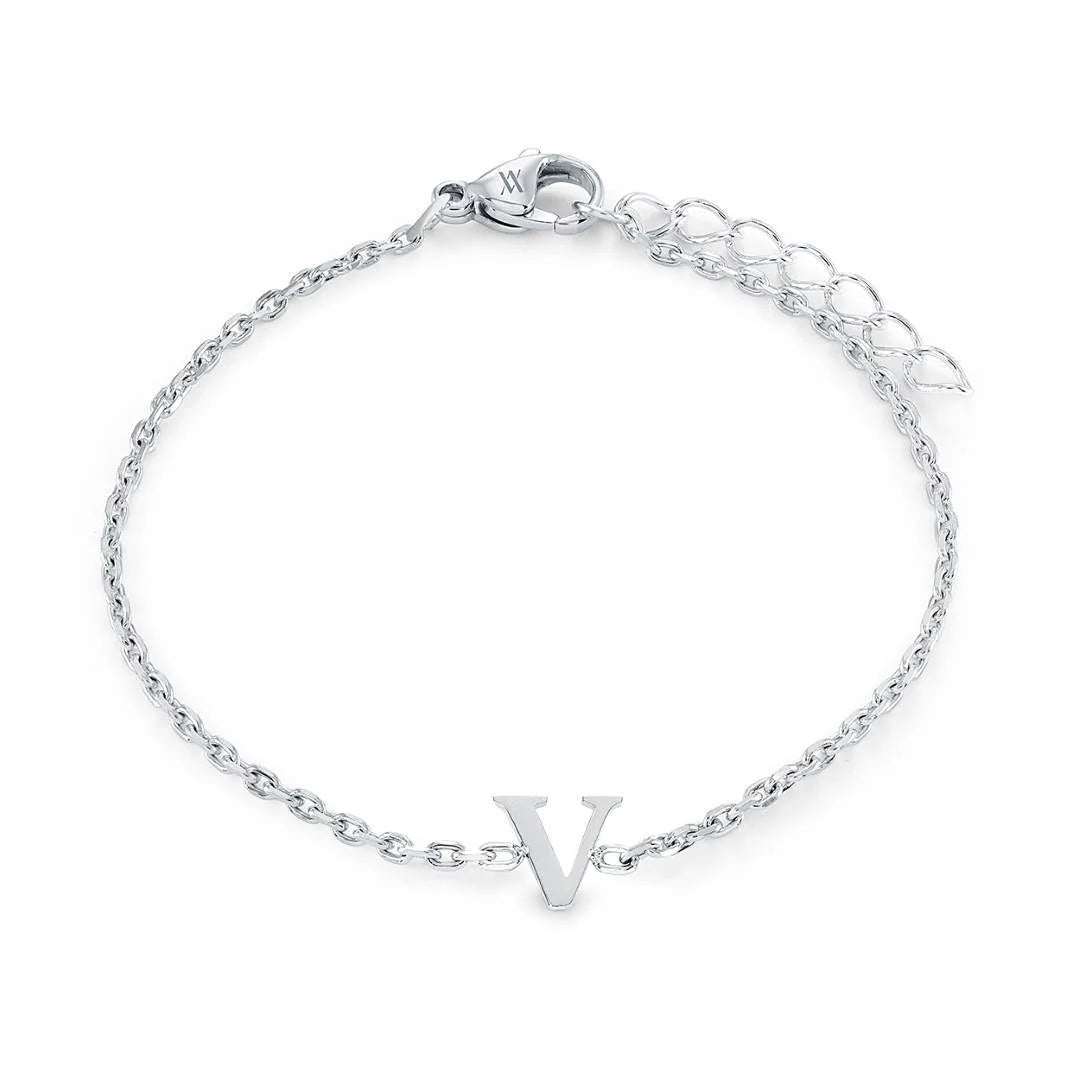 Veloria Stainless Steel  Initial Bracelet