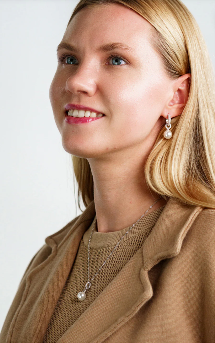 Georgini DUO Hoop Pearl Earrings