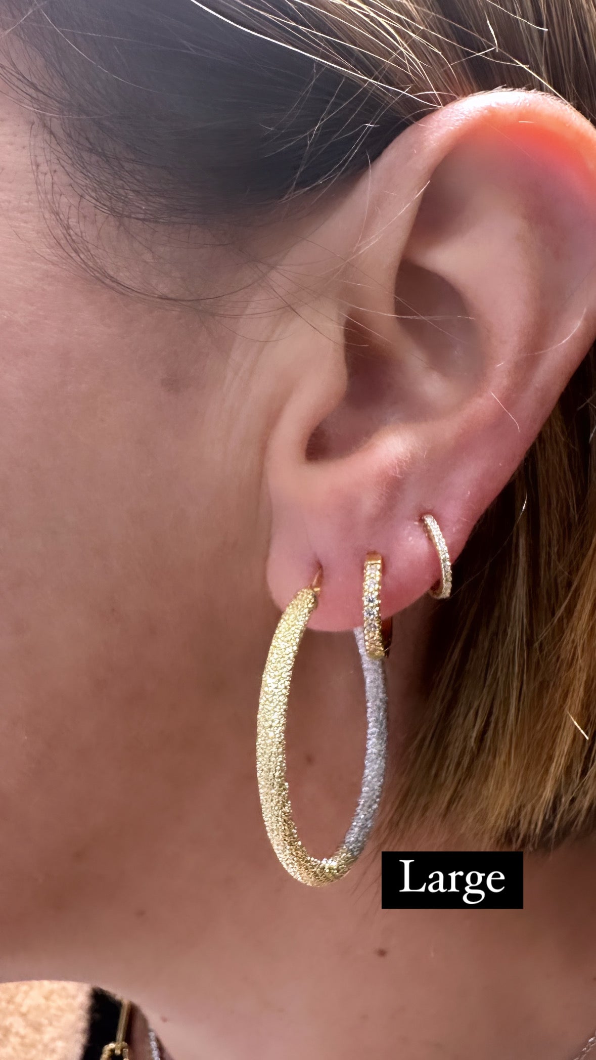 10kt gold Large Shimmer Hoop