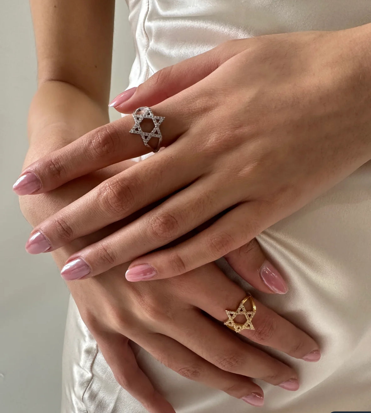 CZ Star of David Ring