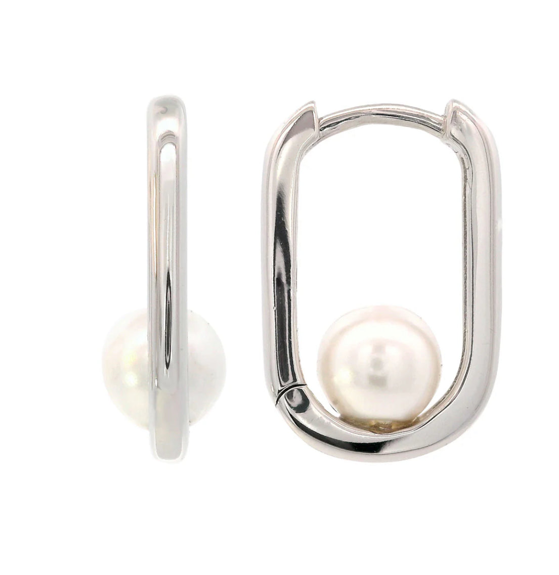 Georgini ADAGIO Nine-2-Five Pearl Oval Hoops