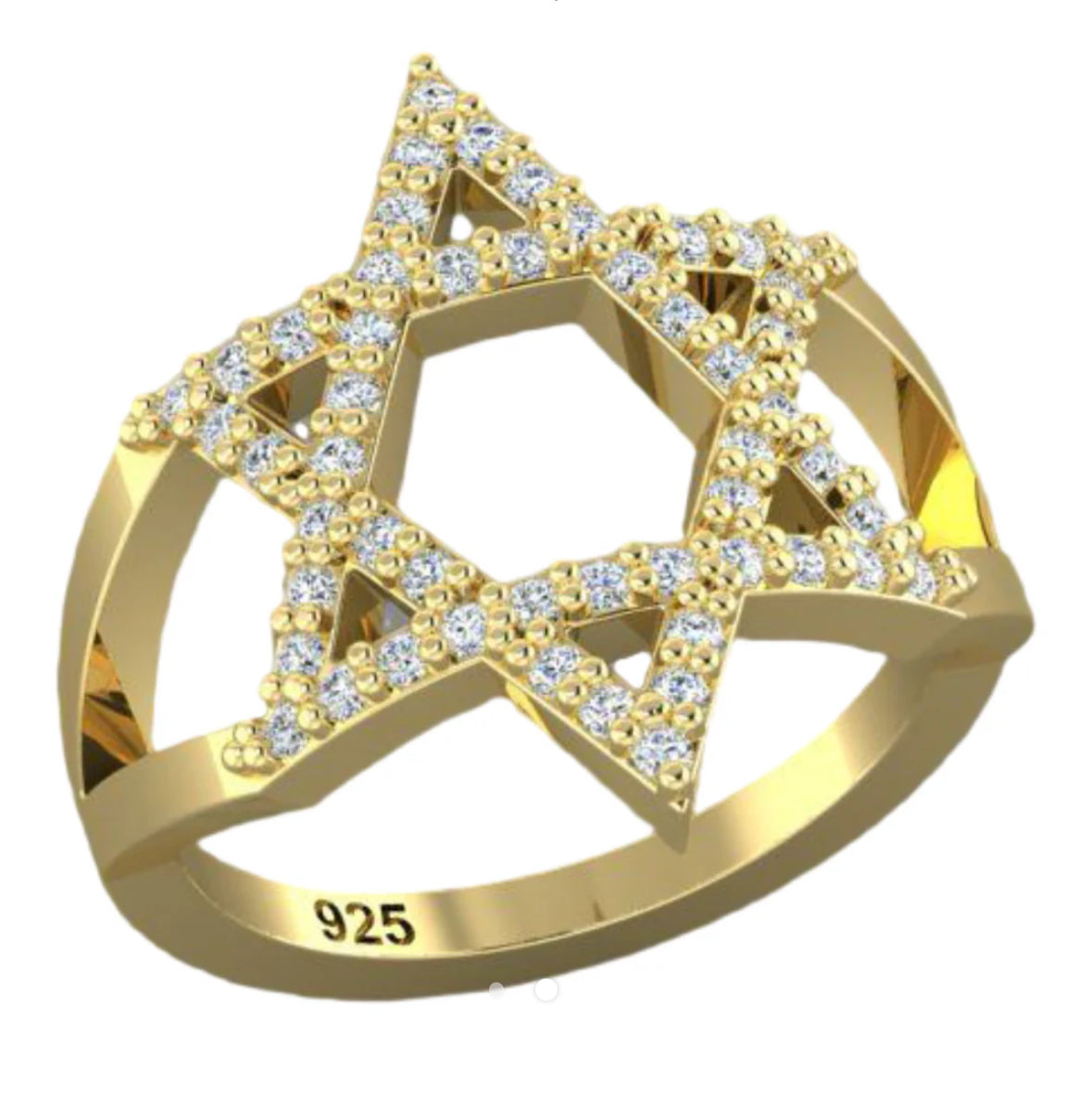 CZ Star of David Ring