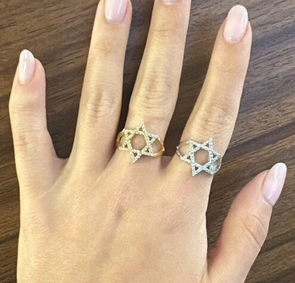 CZ Star of David Ring