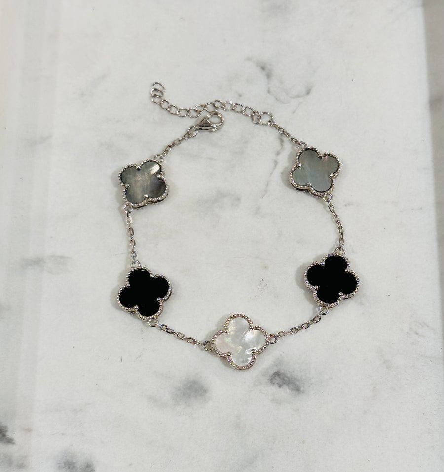 Multi colour 5 station Clover Bracelet