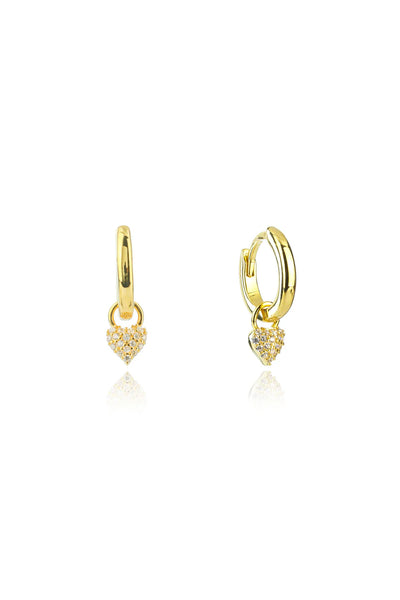 SWEETHEART SPARKLY HEART MINI DROP HOOPS