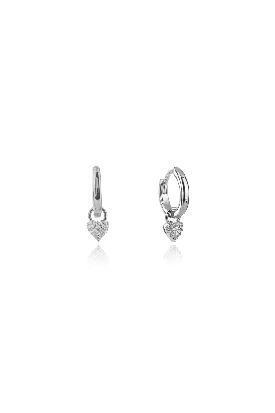 SWEETHEART SPARKLY HEART MINI DROP HOOPS