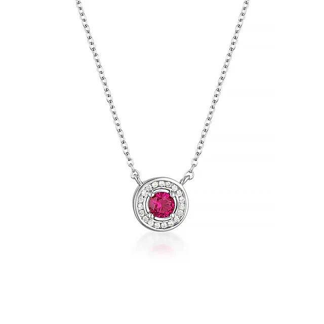 MILESTONE RUBY HALO NECKLACE