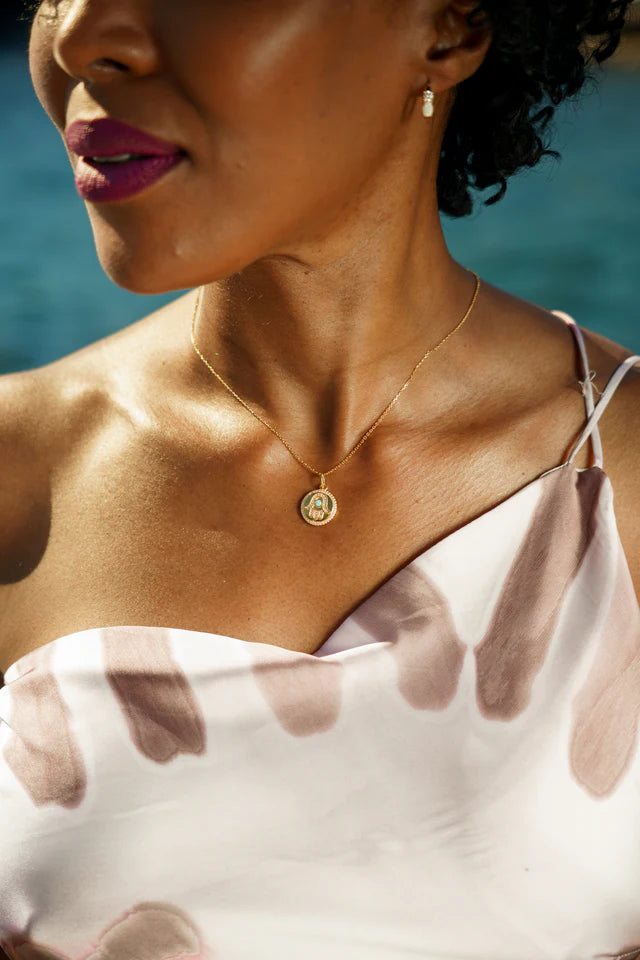 OPAL GLOW BLUE CREATED OPAL HAMSA MEDALION