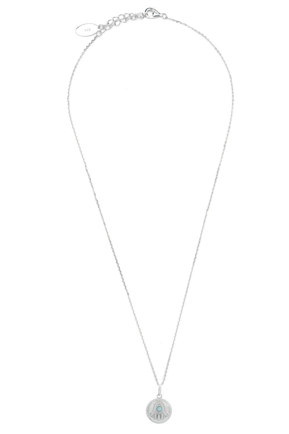 OPAL GLOW BLUE CREATED OPAL HAMSA MEDALION