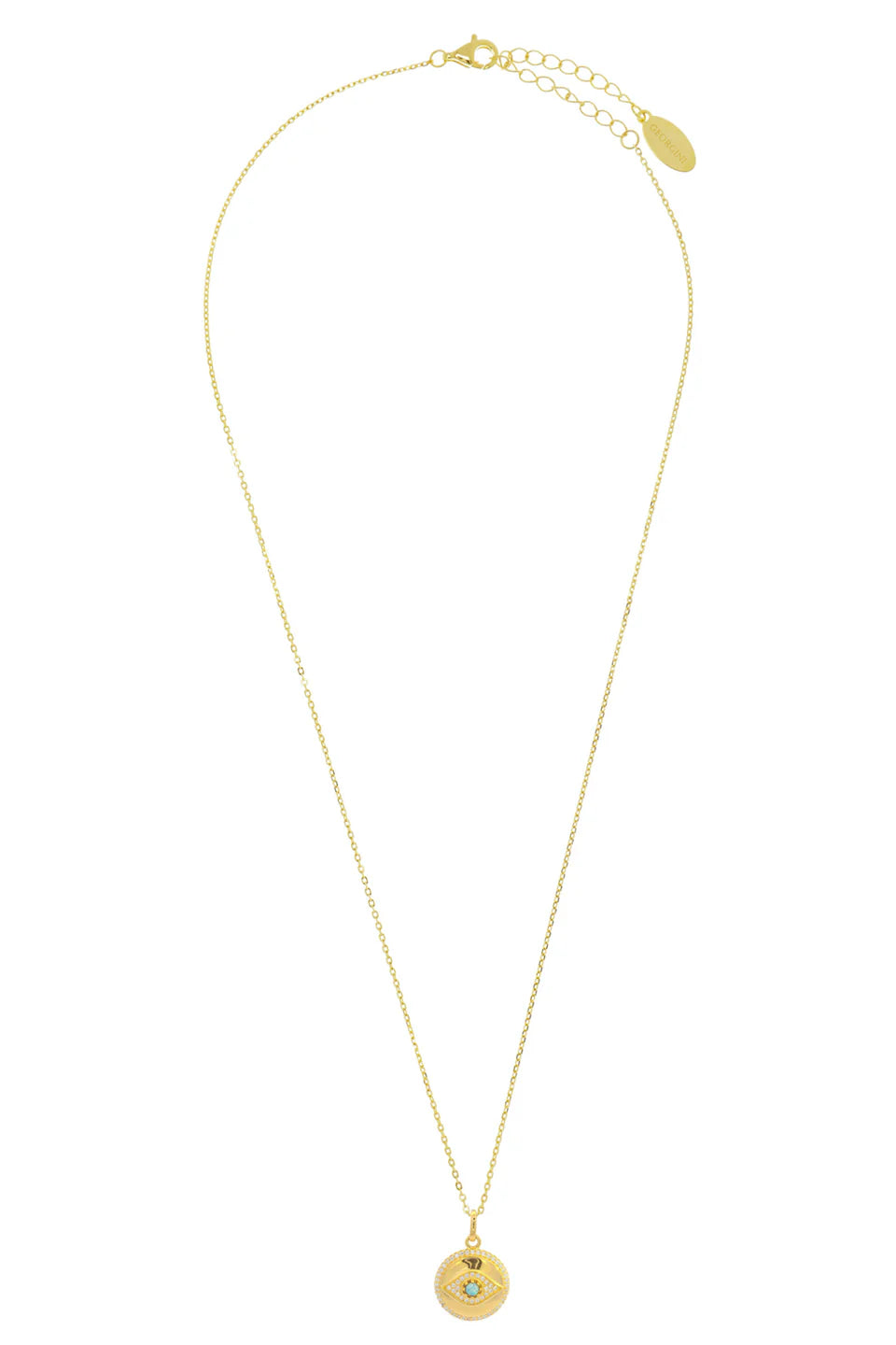 OPAL GLOW BLUE CREATED OPAL EVIL EYE MEDALION