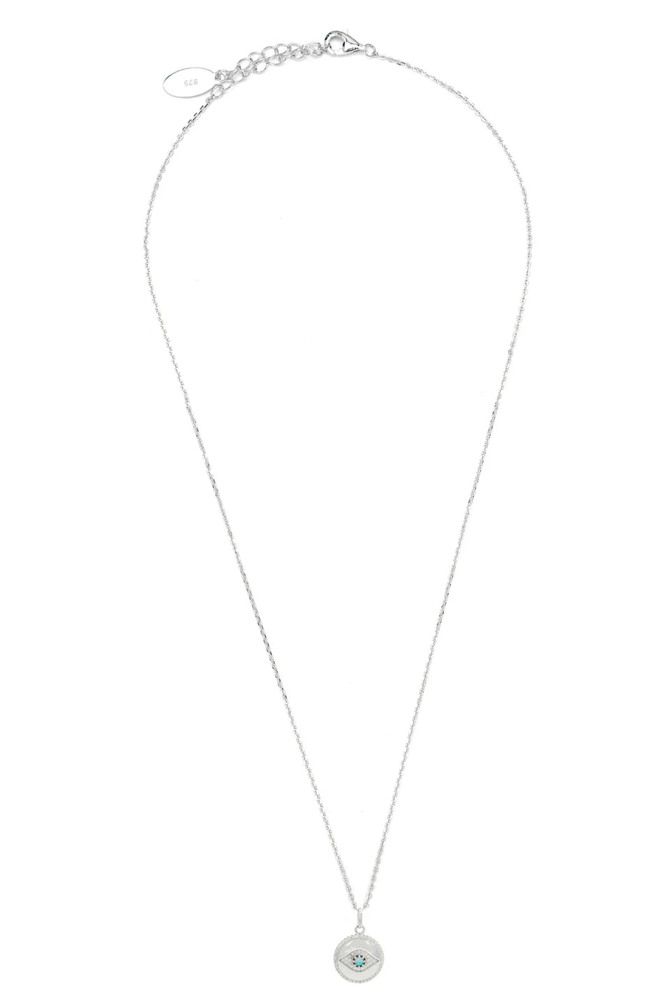 OPAL GLOW BLUE CREATED OPAL EVIL EYE MEDALION