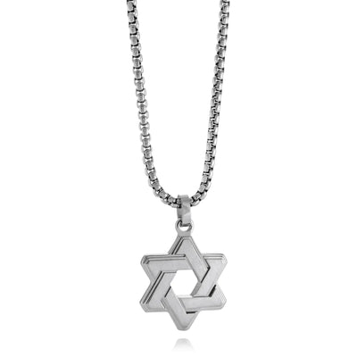 Alpha Brushed Star of David Pendant