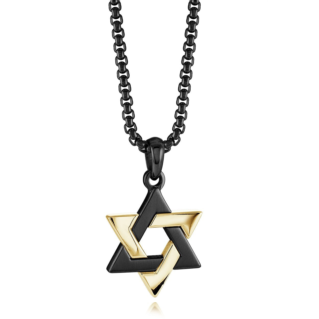 Brushed and Polished Star of David on Chain