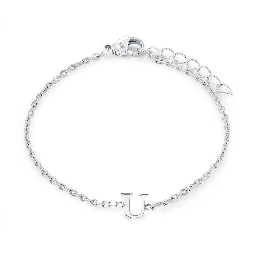 Veloria Stainless Steel  Initial Bracelet