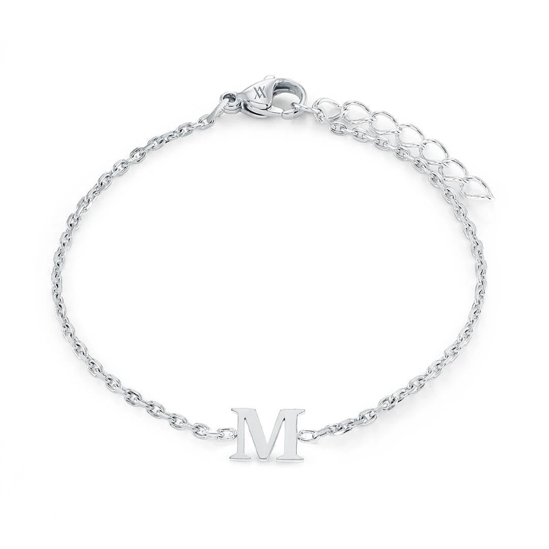 Veloria Stainless Steel  Initial Bracelet