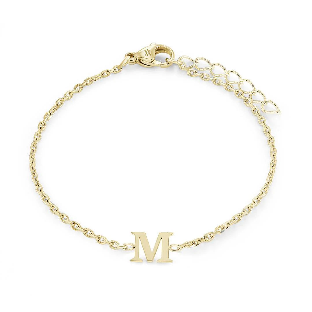 Veloria Stainless Steel  Initial Bracelet