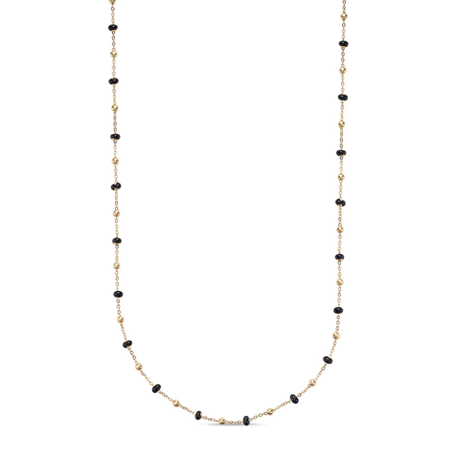 10kt gold Enamel Bead Necklace