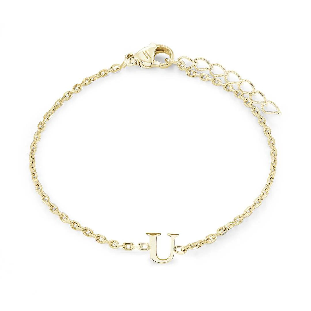Veloria Stainless Steel  Initial Bracelet