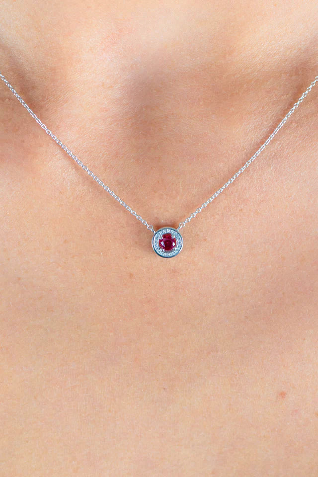 MILESTONE RUBY HALO NECKLACE