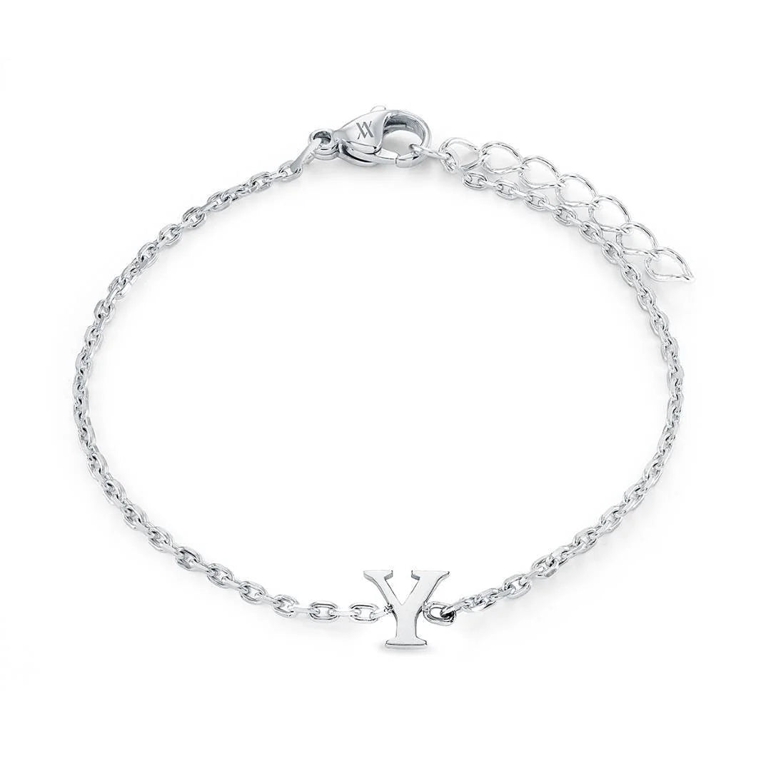 Veloria Stainless Steel  Initial Bracelet
