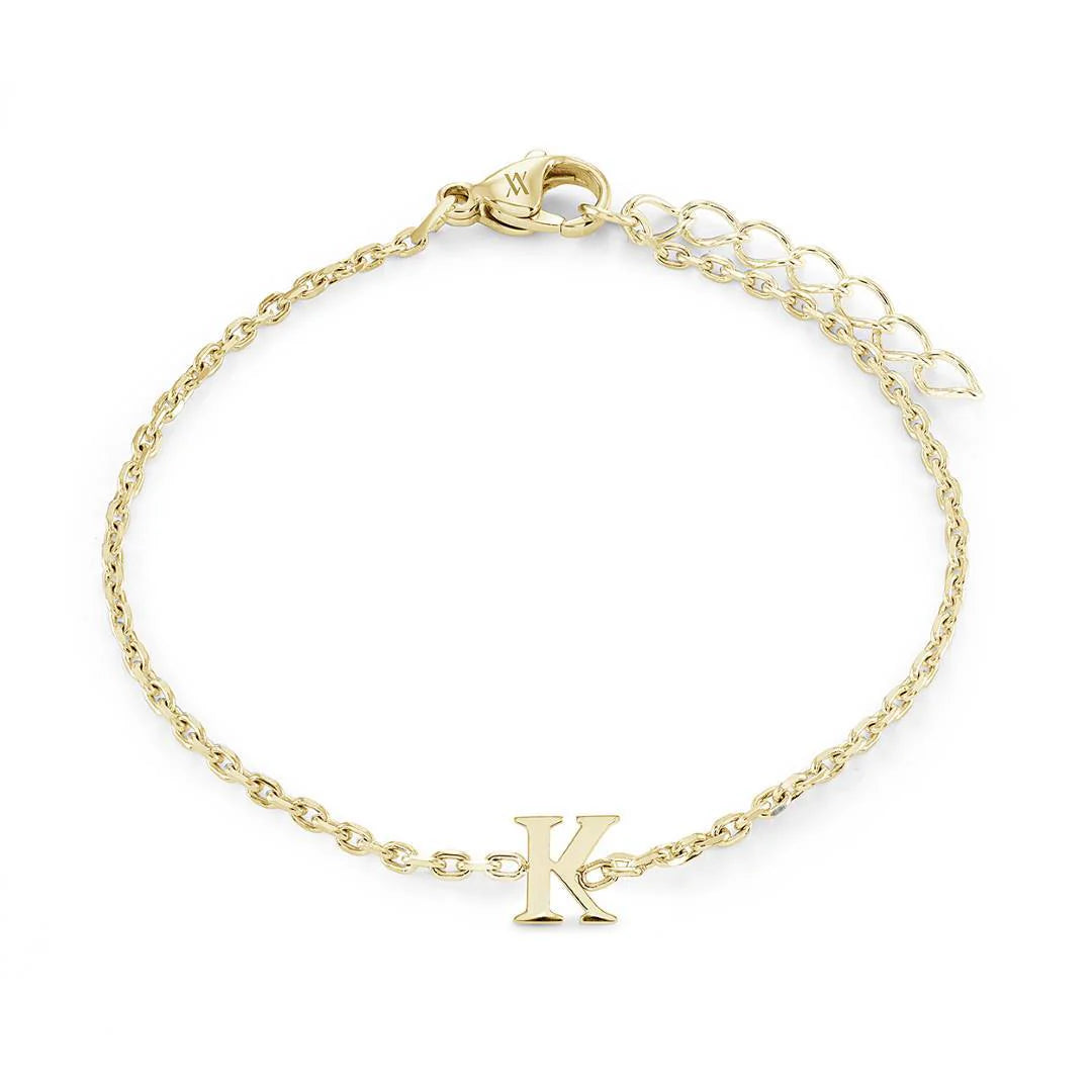 Veloria Stainless Steel  Initial Bracelet