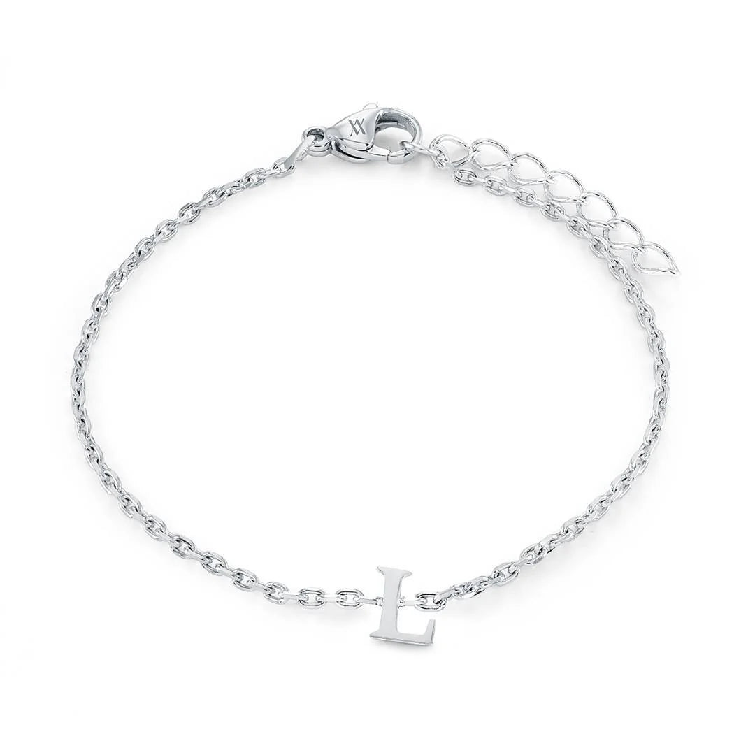 Veloria Stainless Steel  Initial Bracelet
