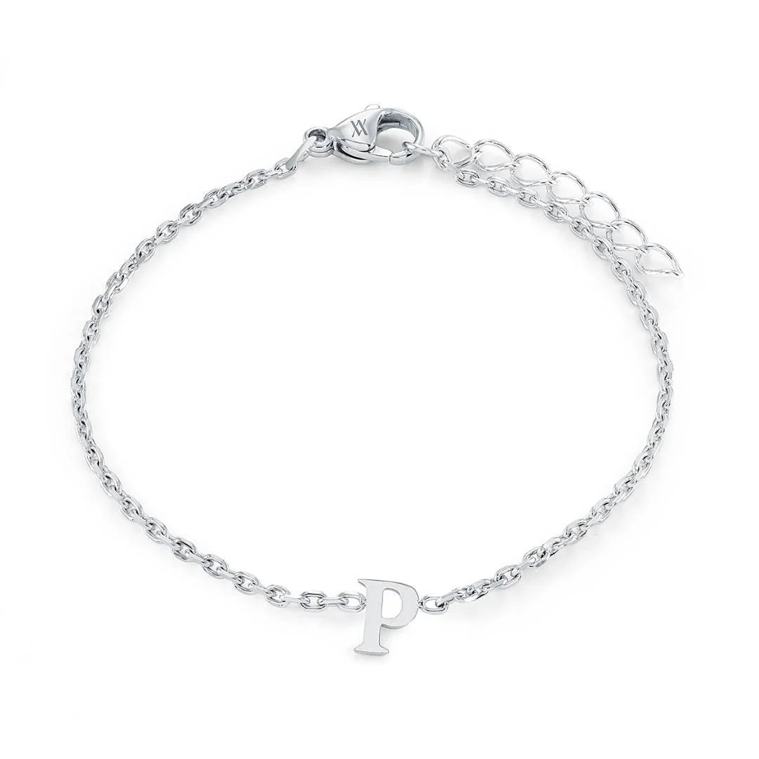 Veloria Stainless Steel  Initial Bracelet
