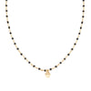 AMEN Gold Heart Necklace with Black Enamel