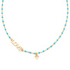AMEN Gold LOVE Necklace with Turquoise Enamel Beads