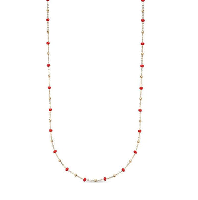 10kt gold Enamel Bead Necklace