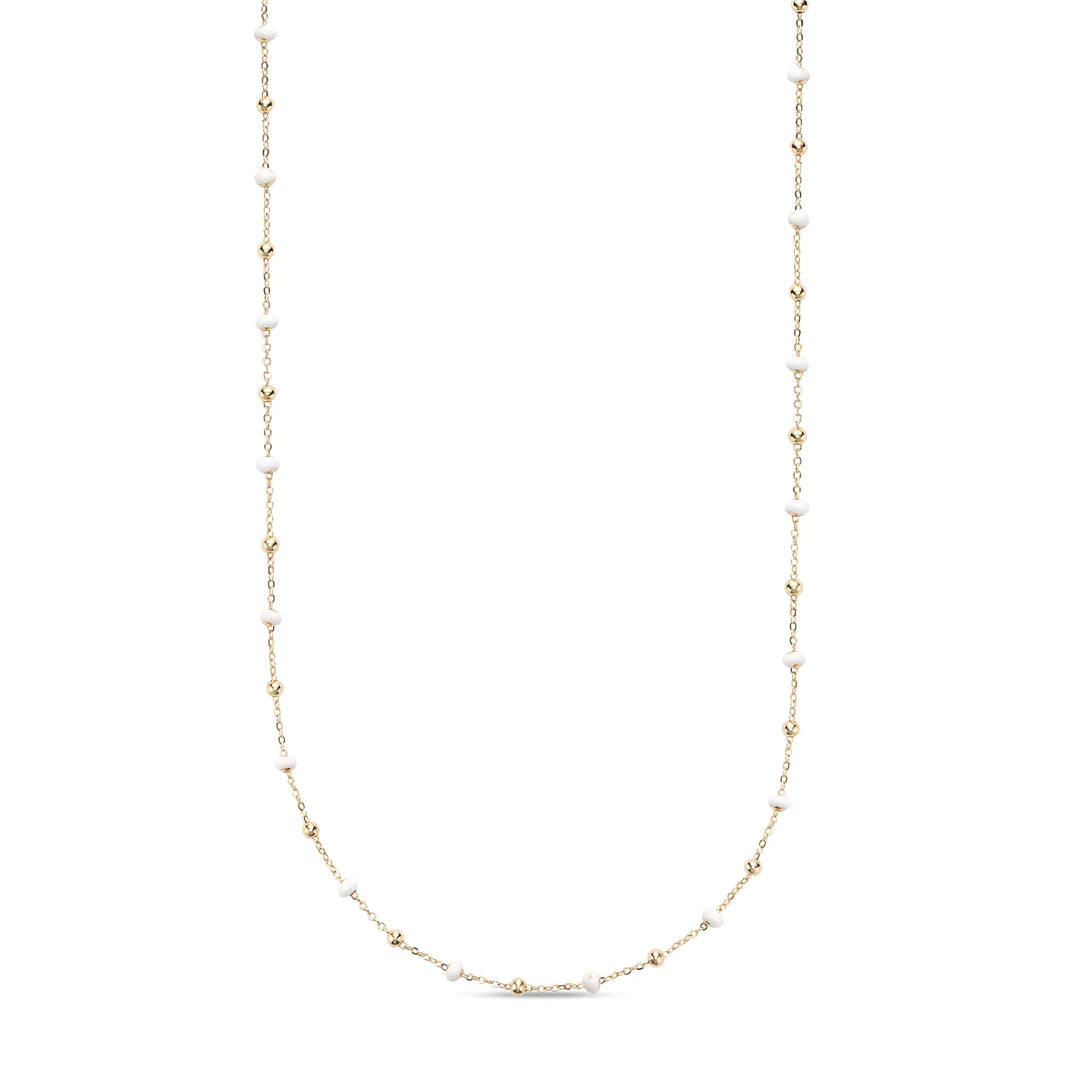 10kt gold Enamel Bead Necklace