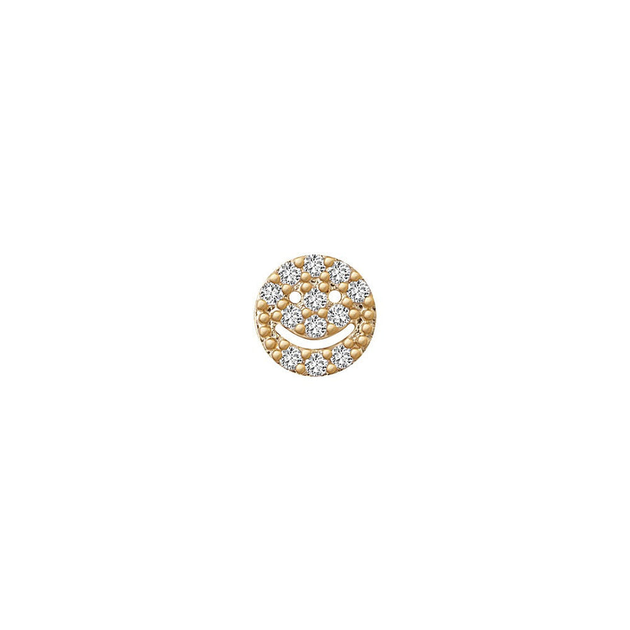 SKINNY SILVER HAPPY FACE CHARM (YELLOW)